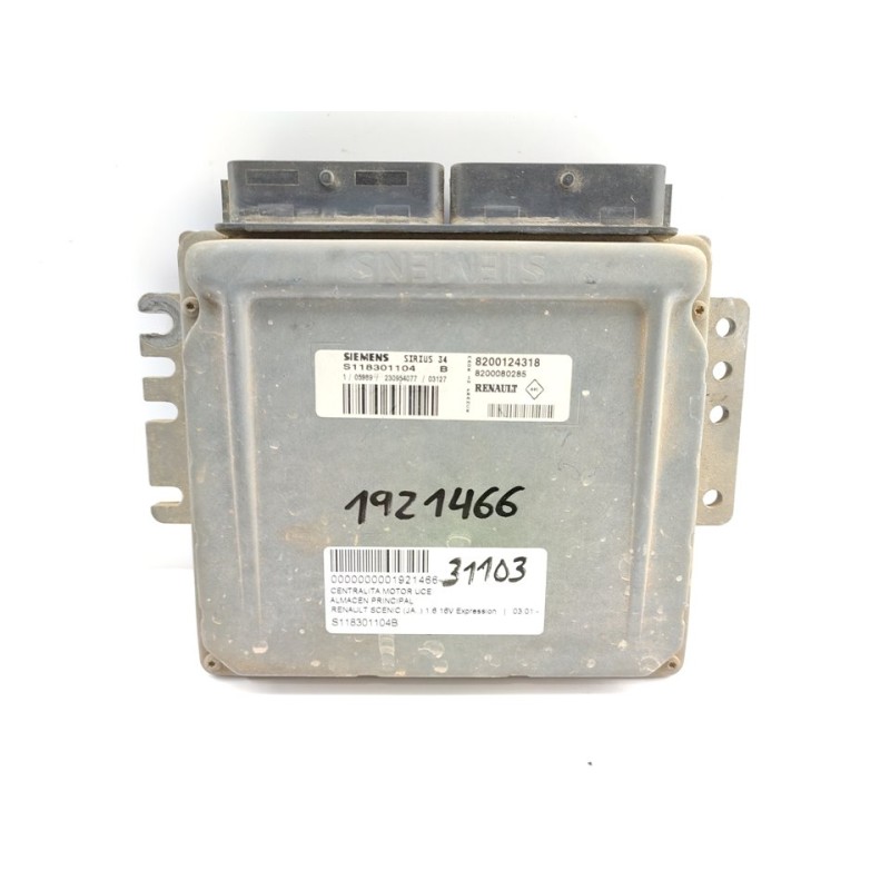 Recambio de centralita motor uce para renault scenic (ja..) 1.6 16v expression referencia OEM IAM S118301104B  