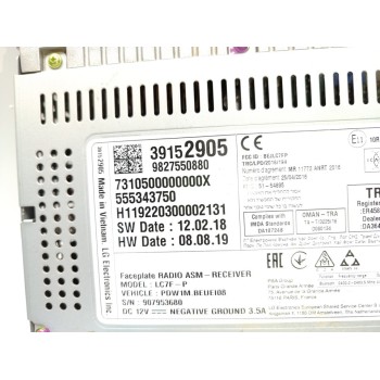 Recambio de sistema audio / radio cd para opel grandland x selective referencia OEM IAM 9827550880  