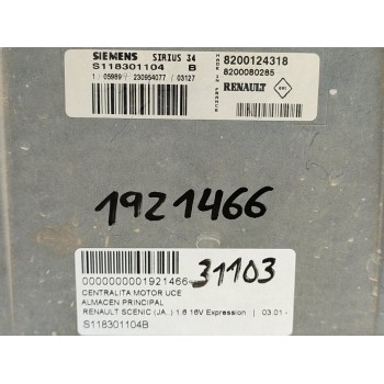 Recambio de centralita motor uce para renault scenic (ja..) 1.6 16v expression referencia OEM IAM S118301104B  