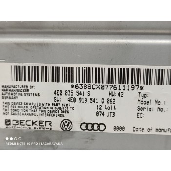 Recambio de sistema audio / radio cd para audi q7 (4l) 3.0 tdi referencia OEM IAM 4E0035541S  