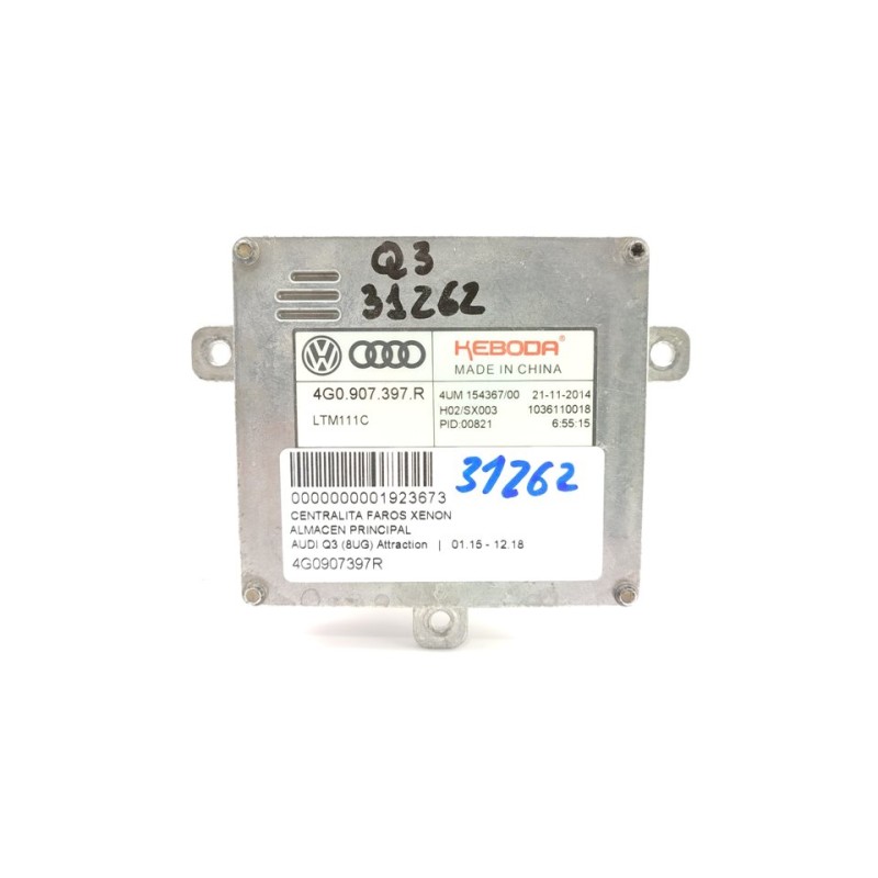 Recambio de centralita faros xenon para audi q3 (8ug) attraction referencia OEM IAM 4G0907397R  