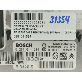 Recambio de centralita motor uce para peugeot 307 break/sw (s2) sw pack referencia OEM IAM 0281011634  