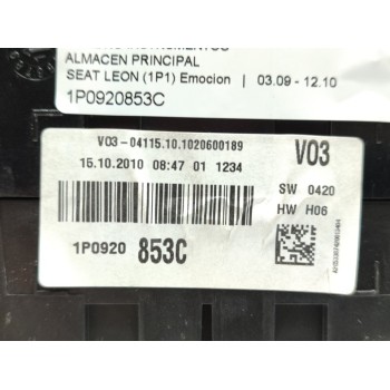 Recambio de cuadro instrumentos para seat leon (1p1) emocion referencia OEM IAM 1P0920853C  