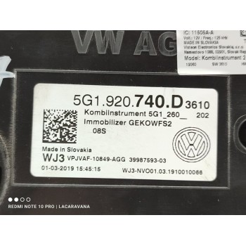 Recambio de cuadro instrumentos para volkswagen golf vii lim. (bq1) advance referencia OEM IAM 5G1920740D  