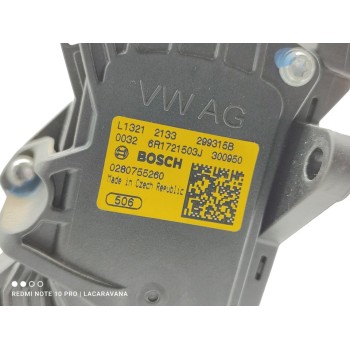 Recambio de pedal acelerador para skoda rapid active referencia OEM IAM 6R1721503J  