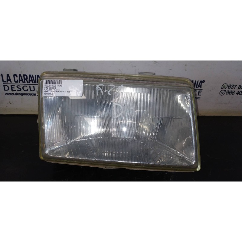 Recambio de faro derecho para renault 21 nevada (k48) referencia OEM IAM 7700765491  