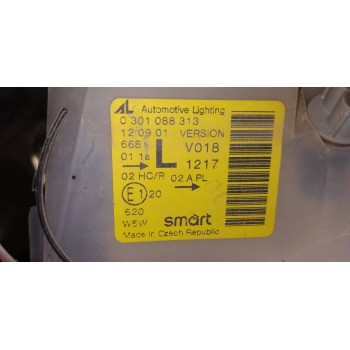 Recambio de faro izquierdo para smart cabrio referencia OEM IAM 0301088313  