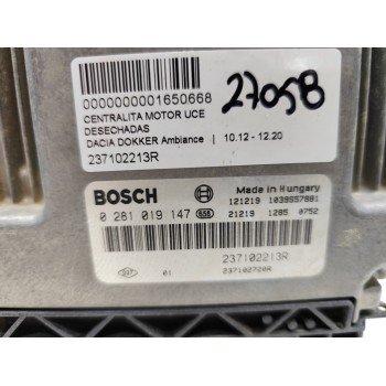 Recambio de centralita motor uce para dacia dokker ambiance referencia OEM IAM 237102213R  