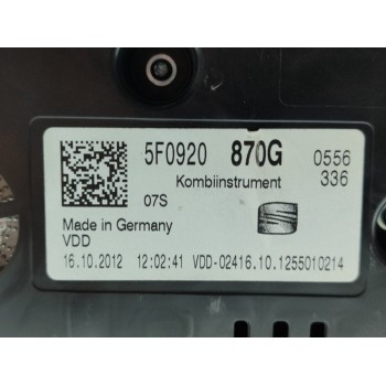 Recambio de cuadro instrumentos para seat leon (5f1) fr referencia OEM IAM 5F0920870G  