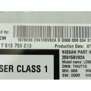 Recambio de sistema audio / radio cd para nissan juke (f15) acenta referencia OEM IAM 25915BV92A  