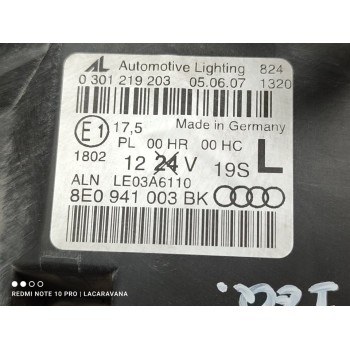 Recambio de faro izquierdo para audi a4 berlina (8e) 2.0 tdi (dpf) (125kw) referencia OEM IAM 8E0941003BK  