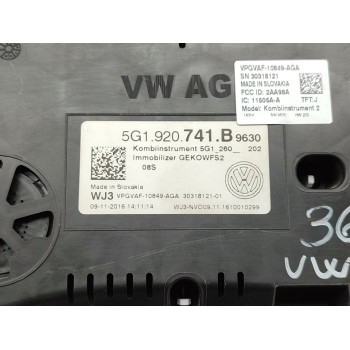Recambio de cuadro instrumentos para volkswagen golf vii lim. advance bluemotion tech. referencia OEM IAM 5G1920741B  