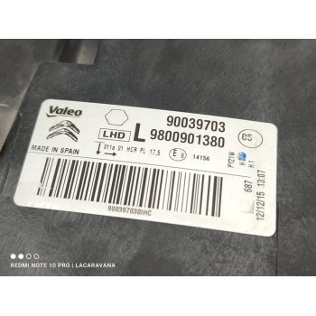 Recambio de faro izquierdo para citroën c4 cactus shine edition referencia OEM IAM 9800901380  