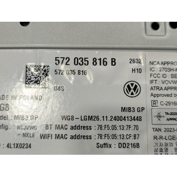 Recambio de sistema audio / radio cd para volkswagen golf viii lim. (cd1) r 20 aniversario 4motion referencia OEM IAM 572035816B