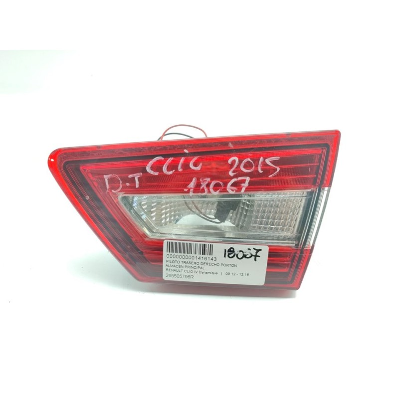 Recambio de piloto trasero derecho interior para renault clio iv dynamique referencia OEM IAM 265505796R  