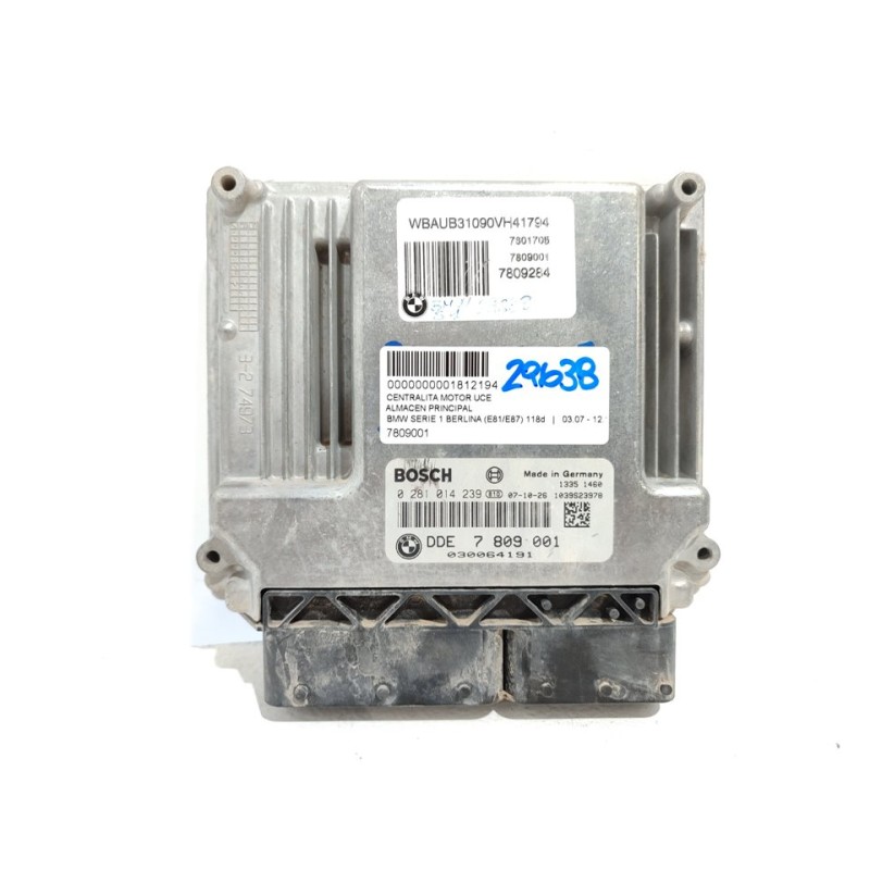 Recambio de centralita motor uce para bmw serie 1 berlina (e81/e87) 118d referencia OEM IAM 7809001  