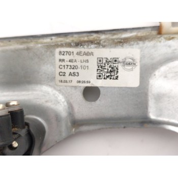 Recambio de elevalunas trasero izquierdo para nissan qashqai (j11) 360 referencia OEM IAM 827014EA0A  