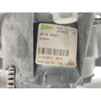 Recambio de faro antiniebla derecho para nissan qashqai (j10) acenta referencia OEM IAM 261508992A  