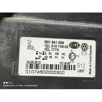 Recambio de faro derecho para volkswagen tiguan (5n2) advance bluemotion referencia OEM IAM 5N1941006  