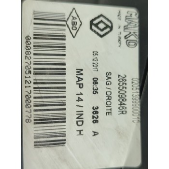 Recambio de piloto trasero derecho para renault clio iv business referencia OEM IAM 265509846R  