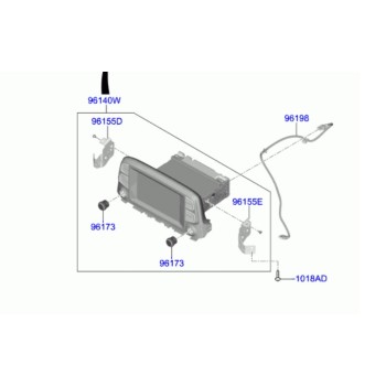 Recambio de pantalla multifuncion para hyundai kona essence 2wd referencia OEM IAM 96160J9030TMT  