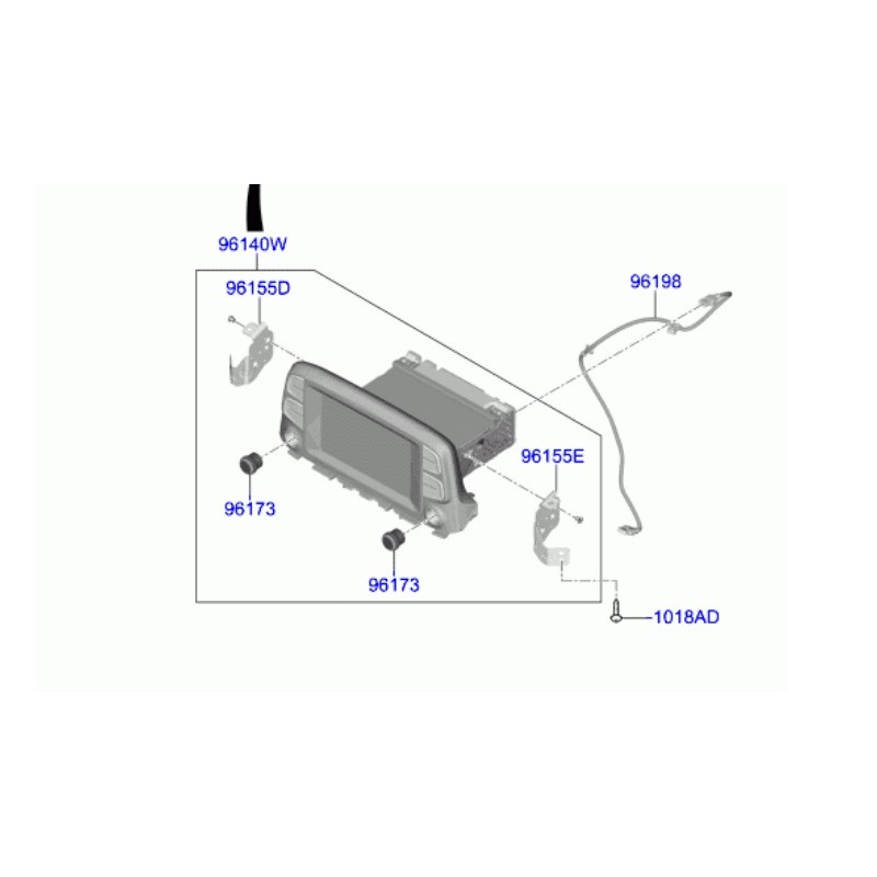 Recambio de pantalla multifuncion para hyundai kona essence 2wd referencia OEM IAM 96160J9030TMT  