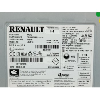 Recambio de sistema audio / radio cd para renault megane iv berlina 5p intens referencia OEM IAM 281158988R  