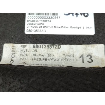 Recambio de bandeja trasera para citroën c4 cactus shine edition moonlight referencia OEM IAM 98013537ZD  