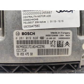 Recambio de centralita motor uce para peugeot 208 active referencia OEM IAM 9805947580  