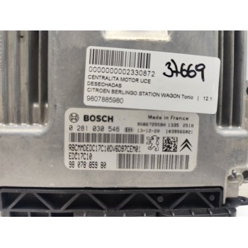 Recambio de centralita motor uce para citroën berlingo station wagon tonic referencia OEM IAM 9807885980  