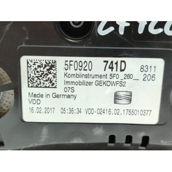 Recambio de cuadro instrumentos para seat leon (5f1) i-tech referencia OEM IAM 5F0920741D  