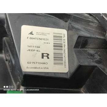 Recambio de faro derecho para jeep cherokee limited 4wd referencia OEM IAM 68157104AO  