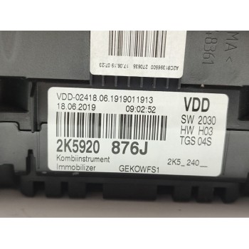 Recambio de cuadro instrumentos para volkswagen caddy furgón/kombi kombi bmt referencia OEM IAM 2K5920876J  