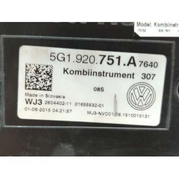 Recambio de cuadro instrumentos para volkswagen golf vii lim. sport bluemotion tech. referencia OEM IAM 5G1920751A  