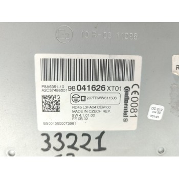 Recambio de sistema audio / radio cd para citroën c3 tonic referencia OEM IAM 98041626XT01  