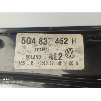 Recambio de elevalunas delantero derecho para volkswagen golf vii lim. gtd bluemotion referencia OEM IAM 5G4837462H  