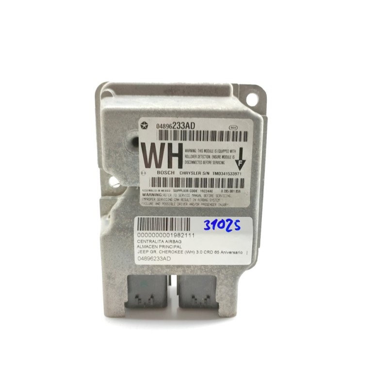 Recambio de centralita airbag para jeep gr. cherokee (wh) 3.0 crd 65 aniversario referencia OEM IAM 04896233AD  