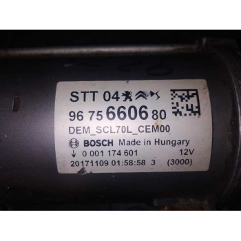 Recambio de motor arranque para citroën c3 elle referencia OEM IAM 9675660680  
