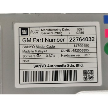 Recambio de pantalla multifuncion para opel insignia berlina cosmo referencia OEM IAM 22764032  