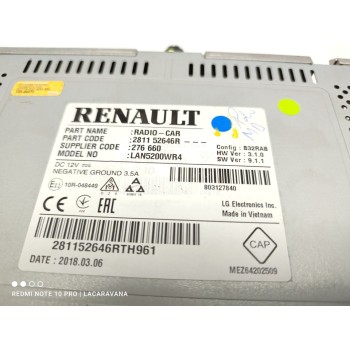 Recambio de pantalla multifuncion para dacia sandero comfort referencia OEM IAM 281152646R  