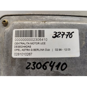 Recambio de centralita motor uce para opel astra g berlina club referencia OEM IAM 0281010267  