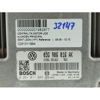 Recambio de centralita motor uce para seat leon (1p1) reference referencia OEM IAM 0281011884  