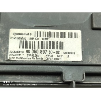 Recambio de pantalla multifuncion para citroën c4 picasso attraction referencia OEM IAM 9805089780  