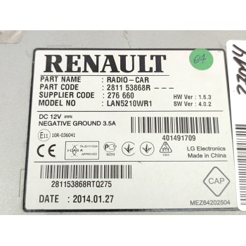 Recambio de pantalla multifuncion para renault clio iv technofeel referencia OEM IAM 281153868R  