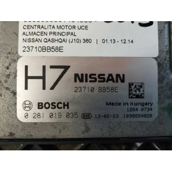 Recambio de centralita motor uce para nissan qashqai (j10) 360 referencia OEM IAM 23710BB58E  