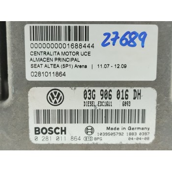 Recambio de centralita motor uce para seat altea (5p1) arena referencia OEM IAM 0281011864  