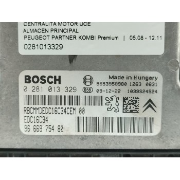 Recambio de centralita motor uce para peugeot partner kombi premium referencia OEM IAM 0281013329  