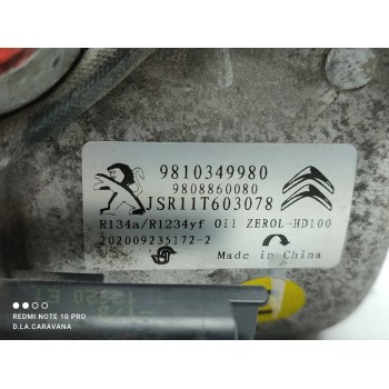 Recambio de compresor aire acondicionado para citroën berlingo furgón club m referencia OEM IAM 9810349980  