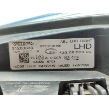 Recambio de faro derecho para volvo v40 momentum referencia OEM IAM 31283333  