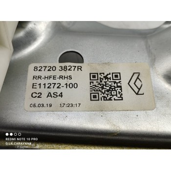 Recambio de elevalunas trasero derecho para renault kadjar life referencia OEM IAM 827203827R  